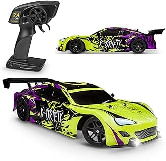 Overmax X-Drifty Pro RC Drift Car for Kids & Adults - 1:16 Scale 4WD High-Speed 20 km/h with Dual Batteries, Customizable Decals, LED Lights, Race & Drift Tires, Durable Design, Ready-to-Run
