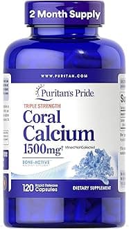 - Triple Strength Coral Calcium 1500mg with Bone-Active™, Dietary Supplement for Heart, Nerve, and Muscle Support, 2 Month Supply, 120 Rapid Release Capsules