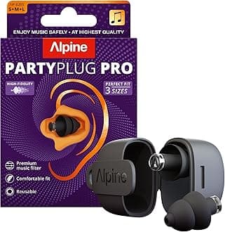 PartyPlug Pro Ear Plugs for Concerts - New & Improved High Fidelity Professional Earplugs, 21dB Noise Reduction, Hearing Protection for Music Festivals, Raves & Events, 3 Tip Sizes, Black