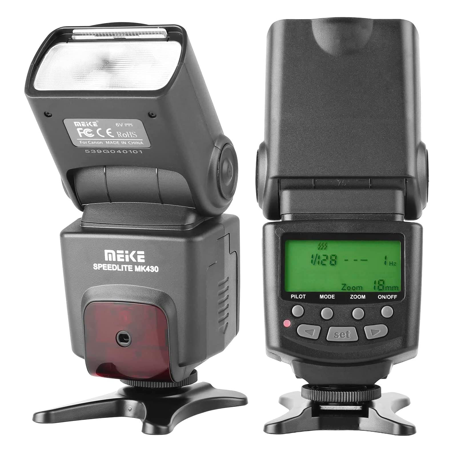 MK430C E-TTL Camera Flash Speedlite with LCD Display Compatible with Canon 70D 77D 80D Rebel T7i T6i T6s T6 T5i T5 T4i T3i SL2 and Other EOS DSLR Cameras with Standard Hot Shoe
