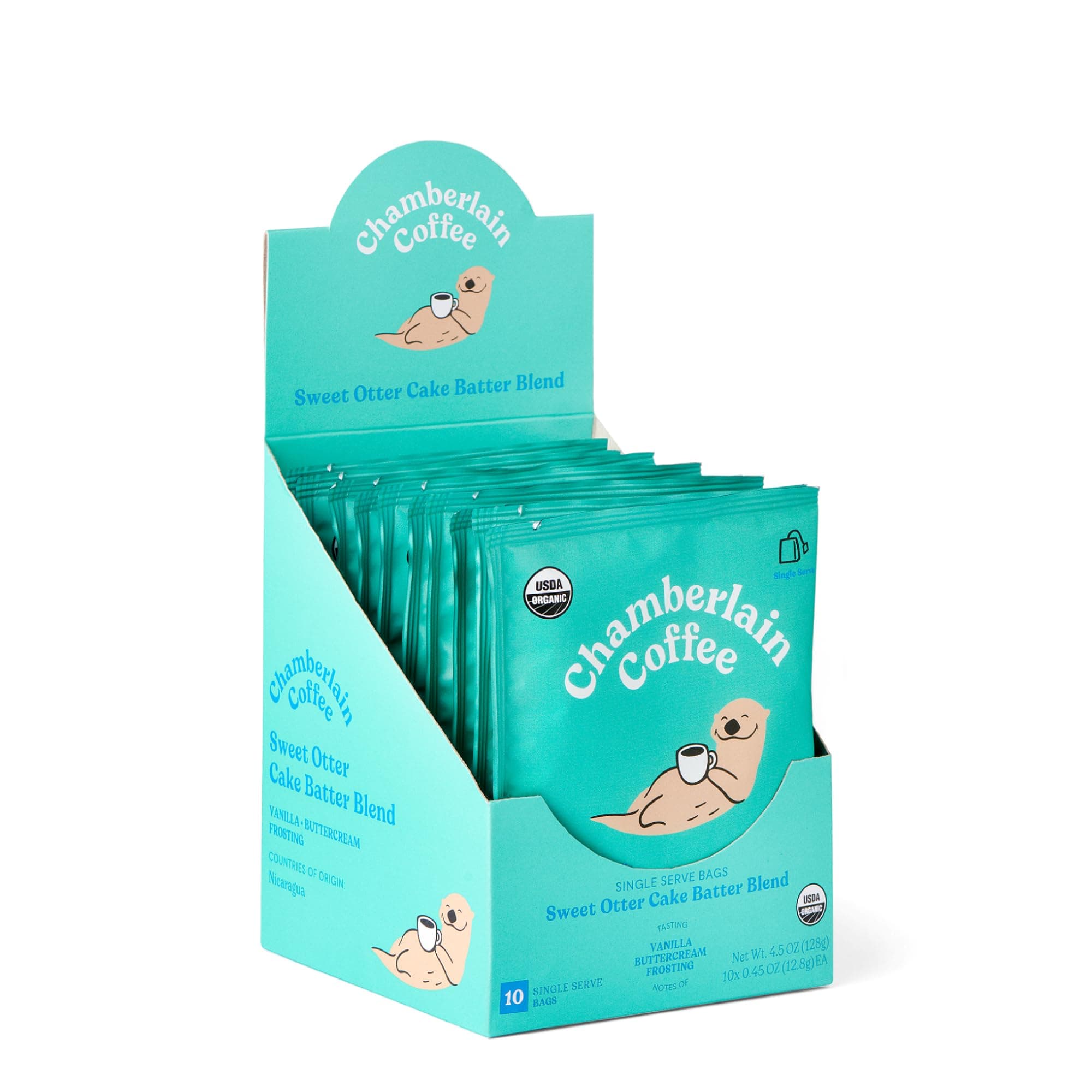 Chamberlain Coffee Sweet Otter Cake Batter Cold Brew Singles with Notes of Vanilla & Frosting - 10 Single Serve Cold Brew Sachets