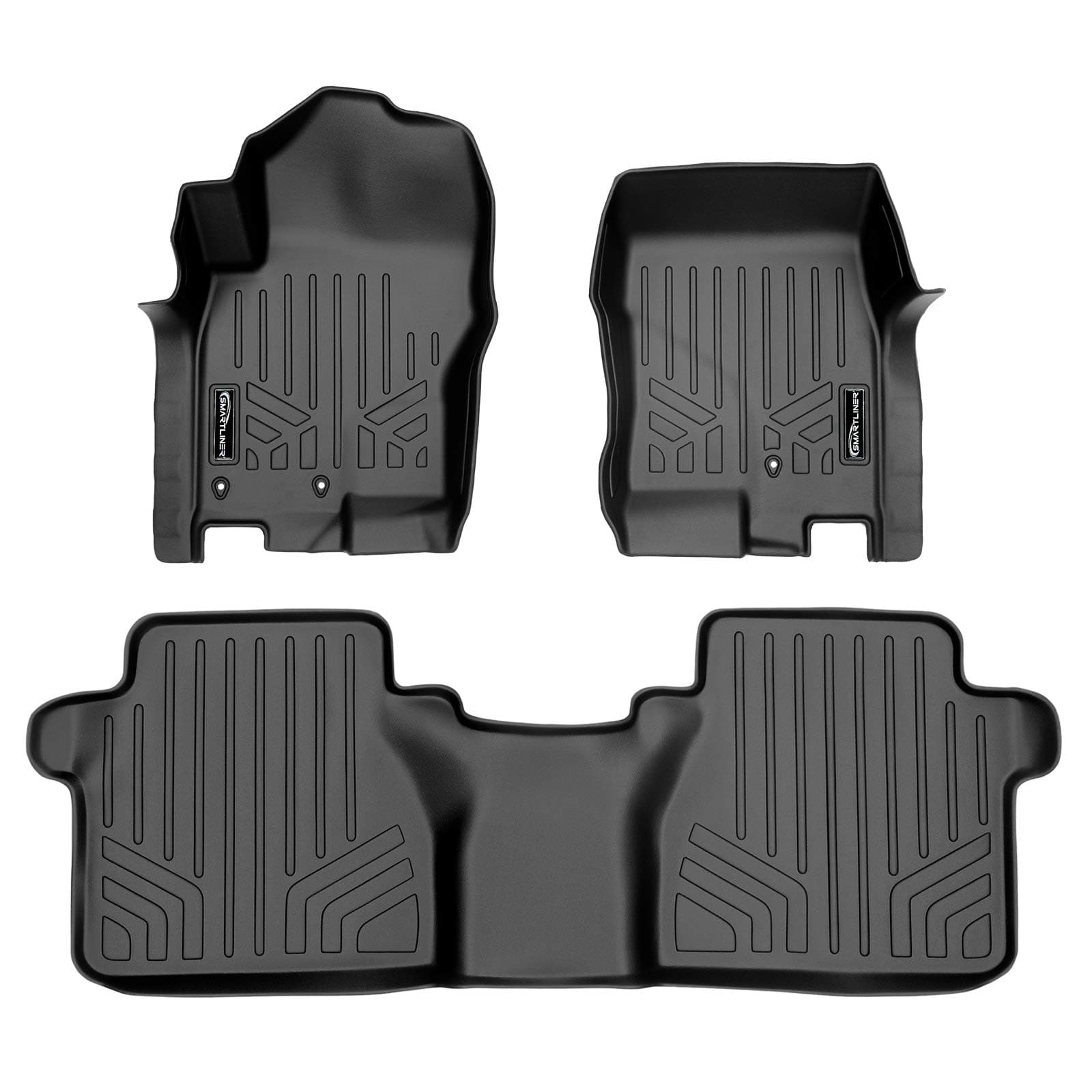 SMARTLINER Custom Floor Mats 2 Row Liner Set Compatible with 2005-2021 Nissan Frontier