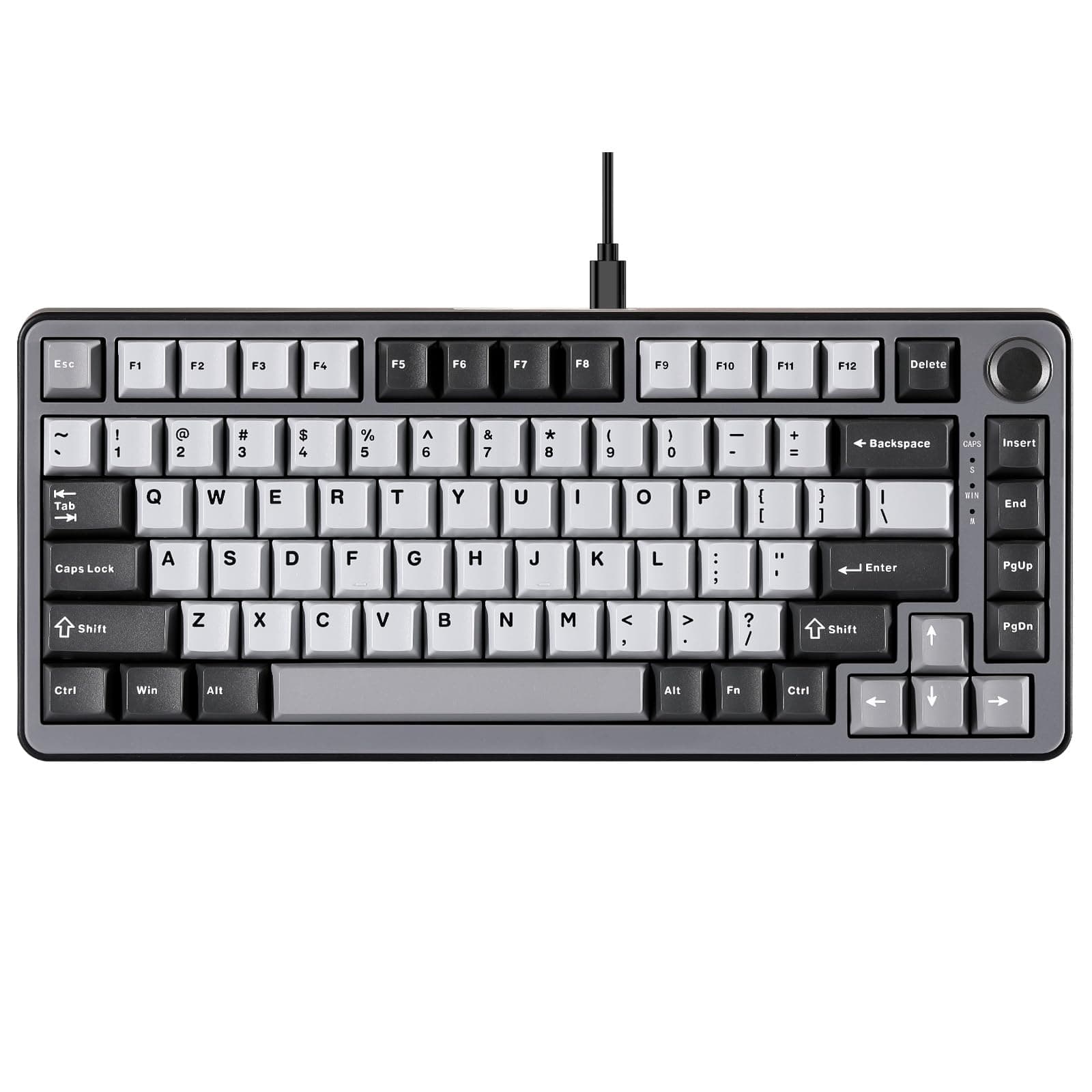 RT75 Rapid Trigger Gaming Keyboard Hall Effect Keyboard Magnetic Switch Adjustable Actuation Esports 75% Layout TKL Mechanical RGB PBT Keycaps (Black, Gateron Silky Pro)