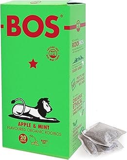 BOS Apple & Mint Flavoured Organic Rooibos Carton, 50 g, 20 Teabags (Pack of 1)