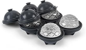 W&P Design Petal Ice Tray, Perfect Etched Spheres, Slow Melting for Whiskey and Cocktails, Food Grade Premium Silicone, Dishwasher Safe, BPA Free