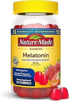 Melatonin 10 mg per serving Gummies, Sleep Gummies for Adults Maximum Strength Dosage, 100% Drug Free Sleep Aid, 120 Count, 60 Day Supply