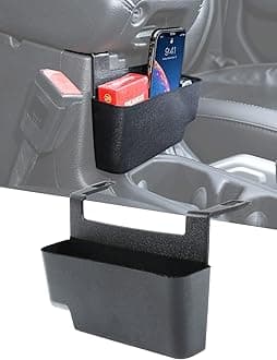 Savadicar Center Console Hanging Storage Organizer for 2018-2024 Jeep Wrangler JL JLU 4XE & Jeep Gladiator JT, Armrest ABS Tray with Microfiber for Reduce Noise, Interior Accessorise, Black