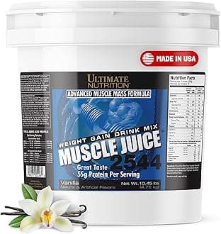 Muscle Juice, Weight Gain Drink Mix - Mass Gainer Workout Powder for Men & Women - Supplement for Lean Muscle Growth & Immune Support with 55g Protein - Vanilla, 10.45lb