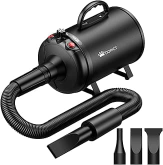 Pet Dryer, 5.2HP/3800W Pet Grooming Dryer with Adjustable Speed and Temperature Control Dog Blow Dryer, Pet Hair Dryer with 3 Nozzle…
