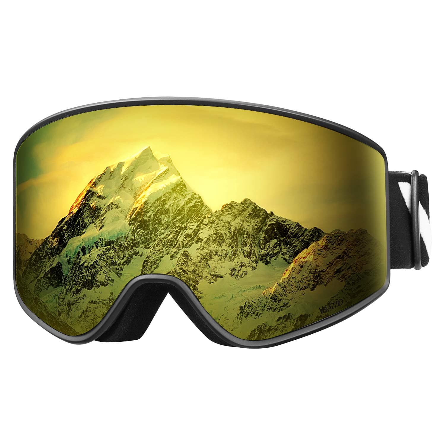 VELAZZIO Ski Goggles, Snowboard Goggles - Double Layer Interchangeable Lens, UV Protection, Anti-Fog, Snow Goggles for Men & Women