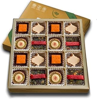 Laumiere Gourmet Fruits - Noor Eid Al Adha Collection - Square - Dried Fruits and Nuts Basket - Box - Hamper - Certified Halal - Festive Celebrations - No Added Cane Sugar - Healthy - Natural