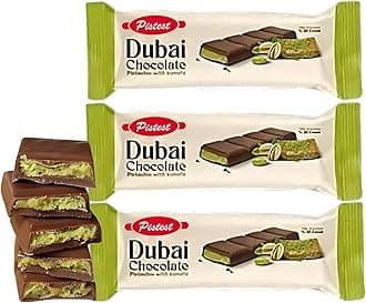 Dubai Kunafa Pistachio Chocolate Bars – Pack of 3 (27g Each) – Dubai Chocolate with Shredded Phyllo Dough – Freshly Made, 2.85 oz– Ideal Gift for Holidays, Birthdays, Corporate Events & Celebrations