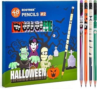 ECOTREE Pencils #2 Halloween Pencils Cute Pencils Number 2 Pencils Presharpened Pencils Kids Pencils School Pencils Fun Pencils, Halloween Party Favors for Kids 48 Count