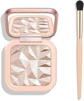 KYDA Face Highlighter Palette, Face Illuminator Glow Palette, Pearl Shimmer Smooth Baked Powder, Lightweight High Pigmented Highlighter Makeup (DAWN GLOW)
