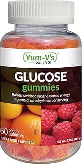 YumVs Complete Glucose Gummies, Fruit Flavors, (60 Ct); Chewable Nutritional Supplement for Men and Women, Gluten Free, Vegan, Kosher, Halal …