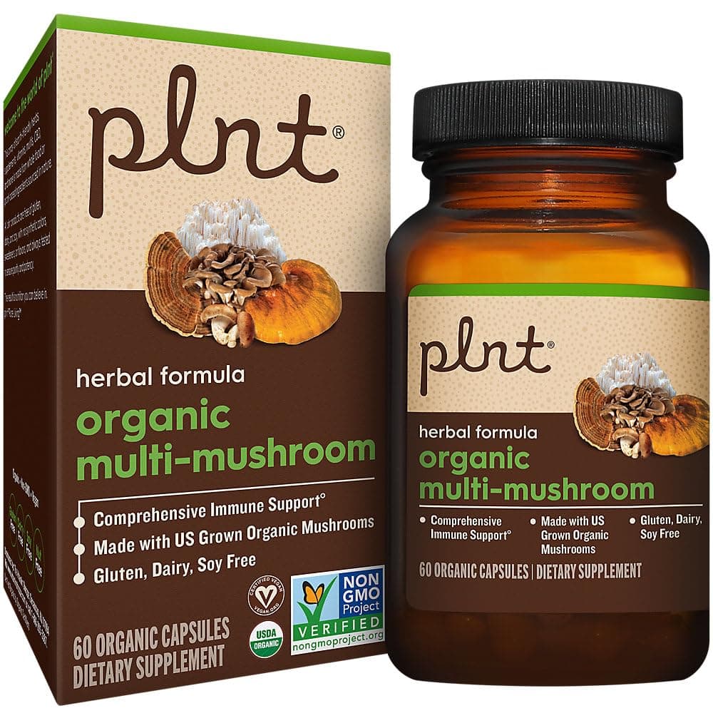 Organic Multi-Mushroom - Herbal Formula for Comprehensive Immune Support (60 Capsules)