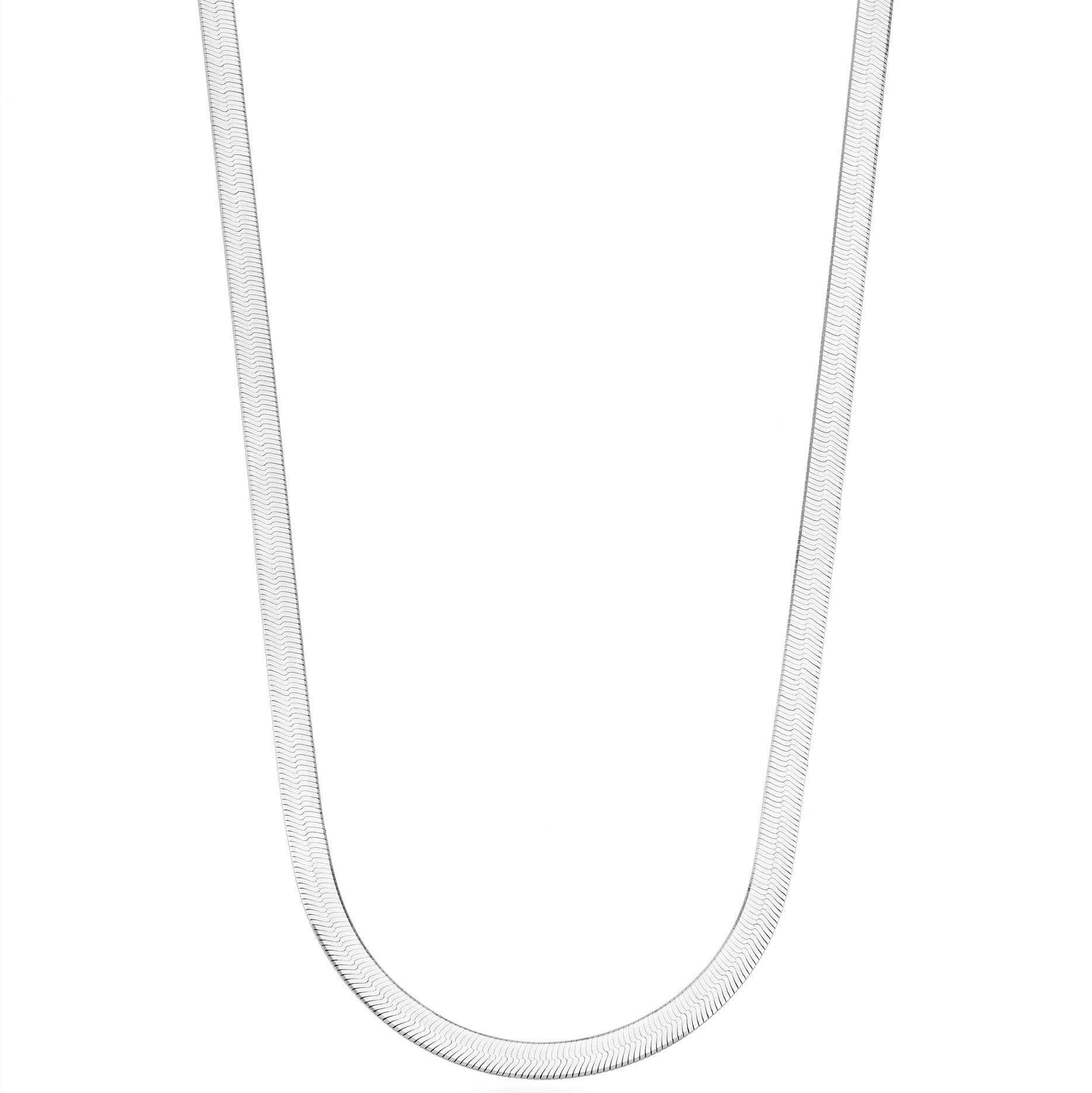 925 Sterling Silver Italian Solid 4.5mm Flexible Flat Herringbone Chain Necklace Women, Made in Italy