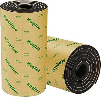 2 Pack High Density Acoustic Foam Self Adhesive 1 x 12 x 72 Inch 10mm Thick 11.6 Sq ft Soundproof Padding Fireproof and Water Resistant Acoustic Foam