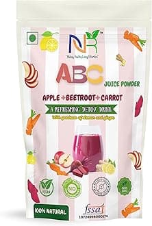 - ABC Juice Powder (200.0 Gram), Apple Beetroot Carrot Detox Drink Mix with Lemon and Ginger, Vegan, 100% Natural ,Instant Blend for Heart, Digestion, Skin & Energy Boost | No Added Sugar, No addedColor, No added Salt, No added Preservatives | Refreshing Beetroot, Apple & Carrot,Ginger, lemon Superfood