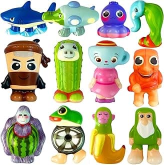 12Pcs Italian Brainrot Steal a Brainrot Toys Bulk for Kids Toddler,Tralalero Tralala Squishy Toys,Meme Shark Squishy Stress Relief Sensory Toys,Easter Basket Stuffers Party Favors,Easter Egg Fillers