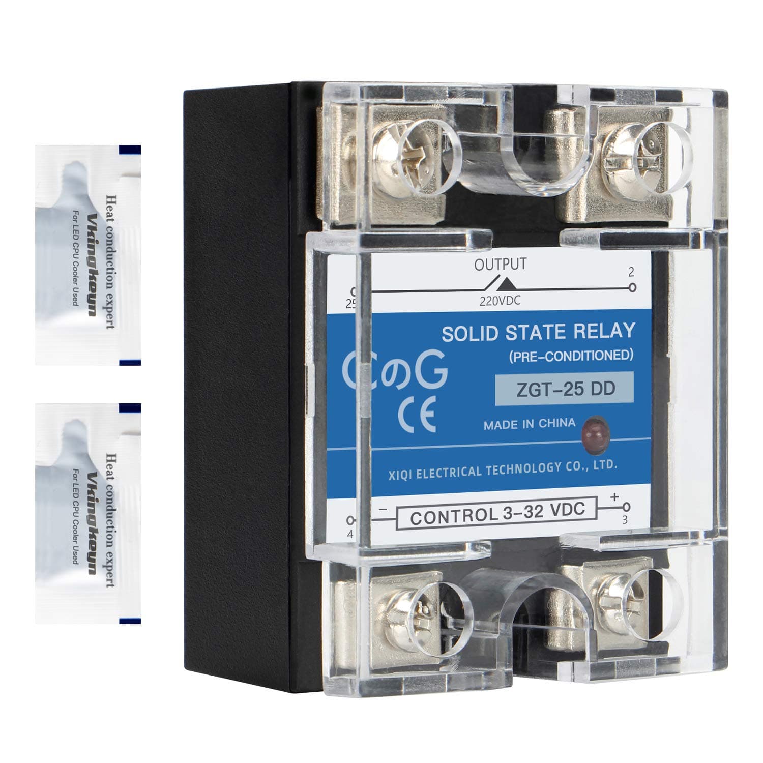 CG Solid State Relay SSR-25DD DC to DC Input 3-32VDC To Output 5-240VDC 25A Single Phase Plastic Cover