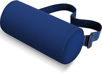 CushZone Lumbar Roll Support Pillow for Office Chair, Car, Gaming Chair, Memory Foam Back Cushion with Washable Cover for Relieving Back Pain & Improving Posture,Blue