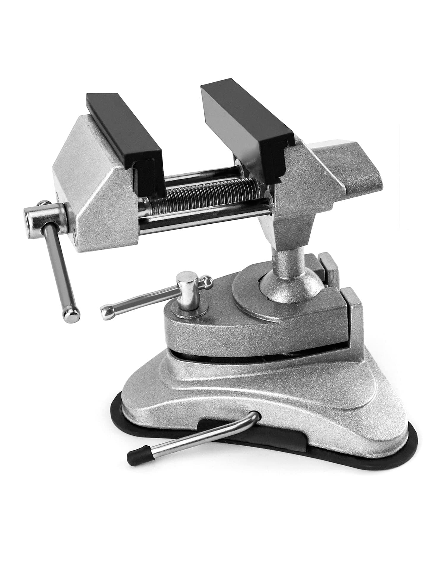 QWORK Mini Table Vise with Suction Base – 360° Rotating Clamp for Modeling, Painting & DIY Craft
