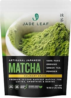 Jade Leaf Matcha Artisanal Matcha Green Tea Powder - Authentic Japanese Origin - Premium Second Harvest Culinary Grade (1 Pound)