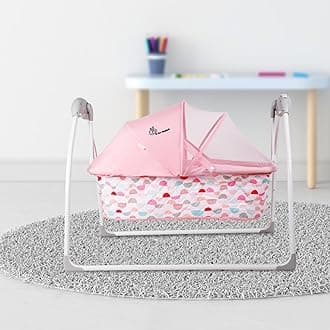 R for Rabbit Lullabies Automatic Baby Cradle for Babies with Remote Control & Mosquito Net -New Born Baby Swing Cradle(Pink)