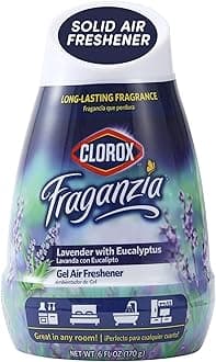 Clorox Fraganzia Gel Air Freshener Cone, Adjustable Odor Eliminating Gel with Lavender and Eucalyptus Scent for Home, Bathroom, Office, Small Spaces, Long Lasting No Battery Freshener, 6 Oz