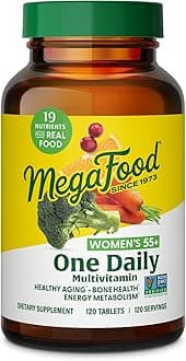 Multivitamin for Women 55+ One Daily Womens Multivitamin with Vitamin D3, C, Zinc & Bioavailable Vitamin B12 & Folate - Healthy Aging, Brain & Bone Health, Vegetarian, 120 Tablets