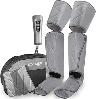 InvoSpa Leg Massager for Circulation - Foot and Calf Massager Air Compression Leg and Thigh Wraps Massage Boots Machine for Home Use Relaxation with Controller
