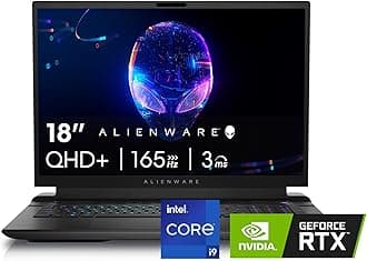 Alienware M18 R2 Gaming Laptop - 18 QHD+ 165Hz 3ms Display, Intel Core i9-14900HX, 32GB DDR5 RAM, 1TB SSD, NVIDIA GeForce RTX 4080 12 GB GDDR6, Windows 11 Home, Onsite Service - Dark Metallic Moon