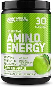 Amino Energy - Pre Workout with Green Tea, BCAA, Amino Acids, Keto Friendly, Green Coffee Extract, Energy Powder - Green Apple, 30 Servings (Packaging May Vary)