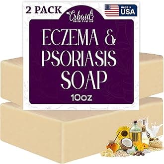 Eczema Soap Bar for Face and Body – All Natural Dermatitis, Psoriasis Treatment for Dry Itchy Sensitive Skin Relief – Gentle Detoxifying, Healing, Anti-Itch, Oatmeal Goat Milk Wash for Kids, & Adults