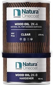 Wood Stain Oil - 215 ft² - 360 ml, Clear – Wood Finish for Interior Furniture & Floor - Linseed Wood Oil - Fast-Drying - Environmentally Friendly-Extra Durable Hard Wax Oil-VOC-Free