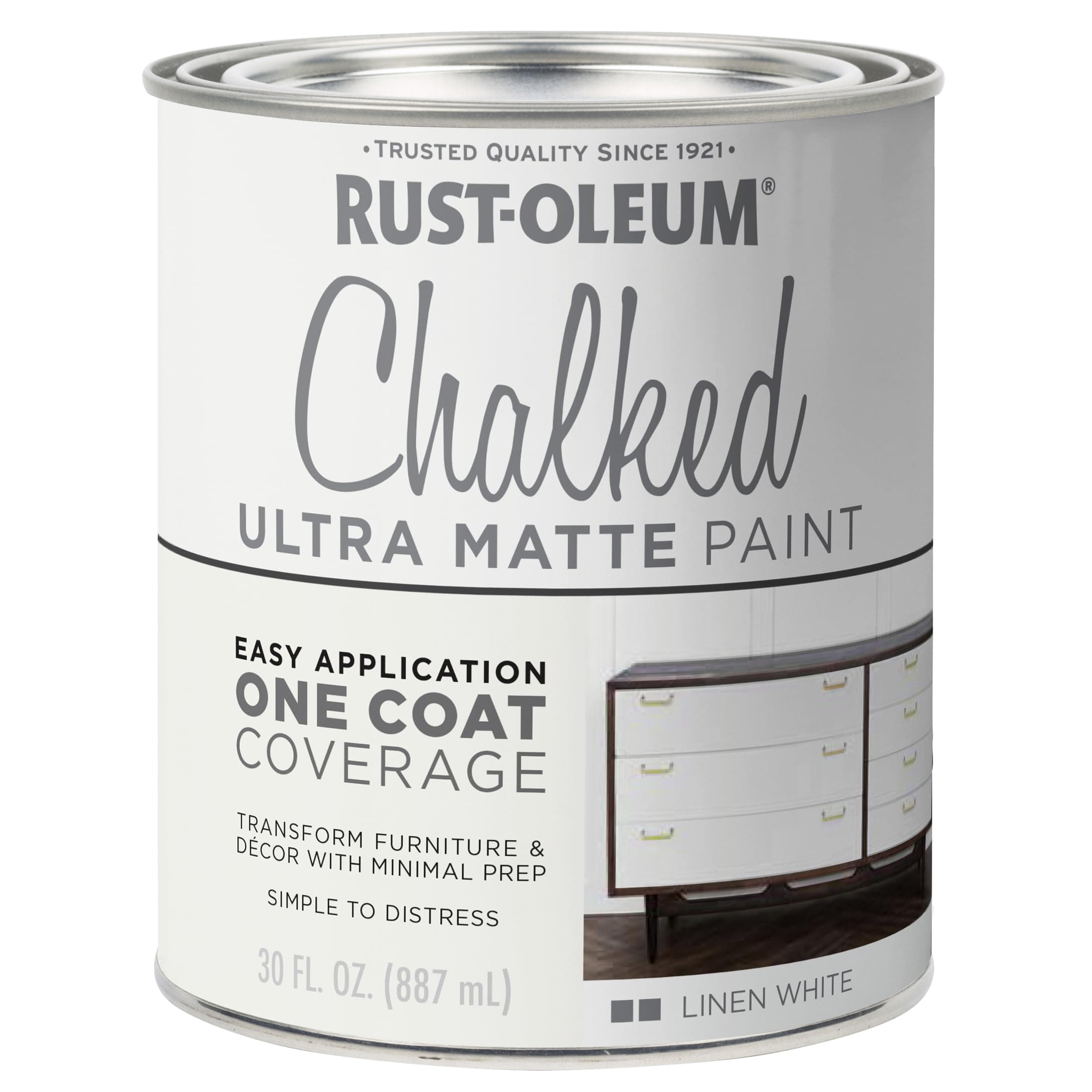 Rust-Oleum 285140 Chalked Paint - White, 30 Oz