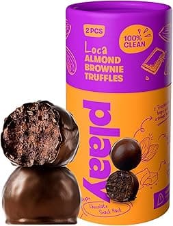 Plaay Almond Brownie Chocolate Truffles – Keto Dark Chocolate Snack – Gluten-Free, Vegan-Friendly with Rich Fudgy Texture for Guilt-Free, Anytime Smart Snacking – 30g