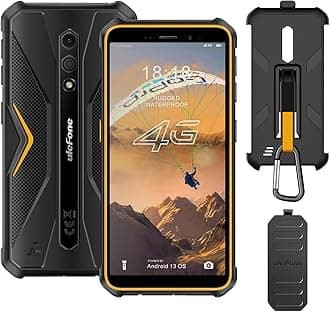 Armor X12 Pro Rugged Smartphone, 10GB + 64GB, IP68/69K Waterproof, 3-Card Slot, Octa Core, Android 14 Unlocked Outdoor Mobile Phones, 5.45 inch Tough Screen, 13MP +8MP Camera, NFC, Orange