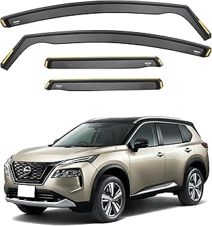 ISPEED Wind Deflectors for NISSAN X-TRAIL T33 MK4 2021-2025 5 Door SUV 4pc Set - Keep Your Car Ventilated In Rain - Reduce Wind Turbulence - Tinted In-Channel Type