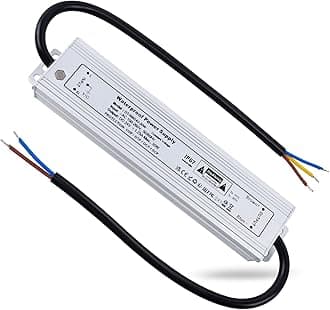 LED Driver 24V 30W, IP67 Waterproof Outdoor Lighting Transformer, 1.25A Constant Voltage Power Supply, 100-260V AC to 24V DC Transformer for Garden LED Strip Lights and Shed Light