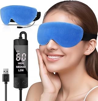Heated Eye Mask for Dry Eyes, USB Electric Warm Eye Compress Heat Eye Masks with Temperature&Timer Control, Eye Heating Pad for Dry Eyes, Stye Treatment, Chalazion, Blepharitis, MGD, Puffy