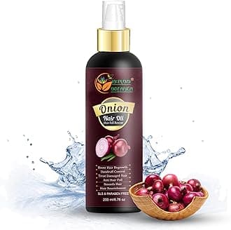 Red Onion Hair Oil with Black Seed Oil, Jojoba, Argan, Tea Tree, Sandalwood, Rose - Hair Growth Essentials and Hair Loss Control, 6.76 fl oz
