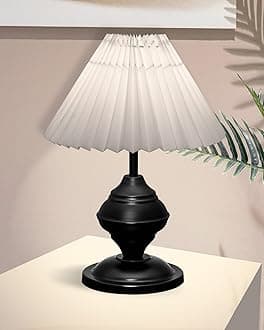 Homesake Black Metal Table Lamp | for Living Room | Modern Bedside Light wit...