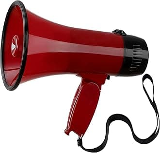Megaphone with Speaker Microphone Siren and 240-Second Recording Bullhorn Includes Volume Control for Outdoor Events and Crowd Management