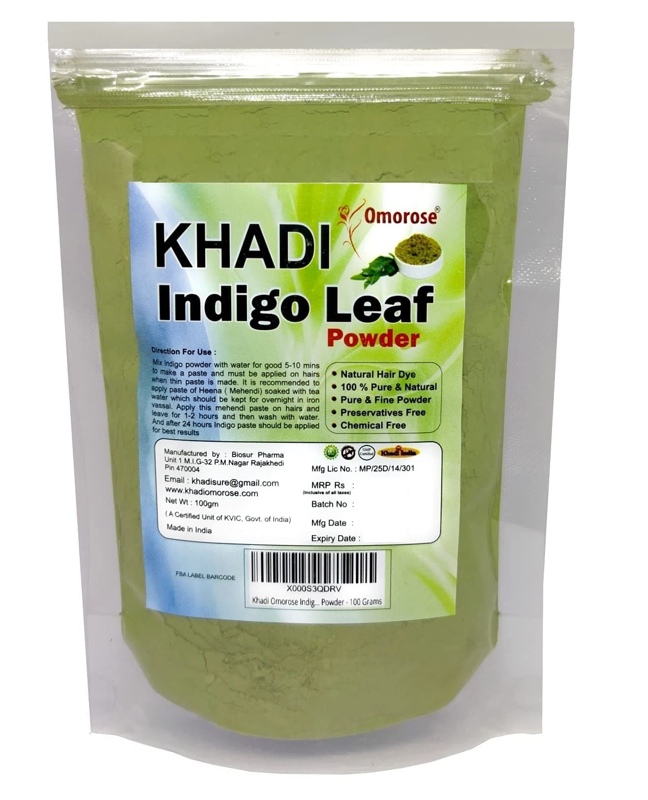 Khadi Indigo Leaf Powder - 100g