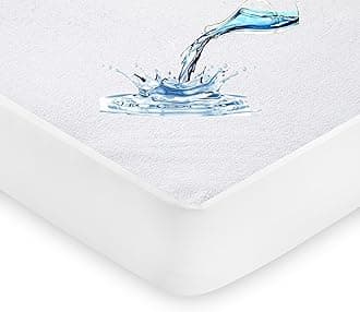 100% Waterproof Mattress Protector - 15 Cm Deep Stretch Skirt – Cot Bed (70x140) Cm Terry Towel Mattress Topper – Anti Allergy and Breathable Fitted Mattress Cover. (Cot Bed(70x140+15) Cm)