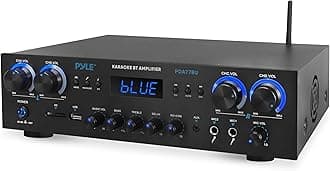 Pyle Bluetooth Home Audio Theater Amplifier Stereo Receiver 4 Channel 800 Watt Sound System w/MP3, USB, SD, AUX, RCA, FM,MIC, Headphone, Reverb Delay, LED Vol, for Home/Studio/Theater Speakers