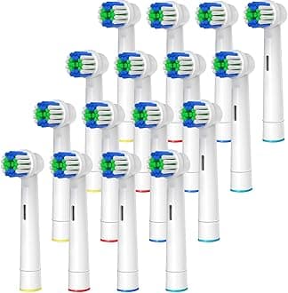 Replacement Toothbrush Heads Compatible with Oral-B Braun, 16 Pcs Professional Electric Toothbrush Heads Brush Heads for Oral B Replacement Heads Refill Pro 500/1000/1500/3000/3757/5000/7000/7500/8000