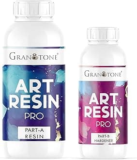 GRANOTONE Crystal Clear 2:1 Epoxy UV Resin and Hardener 1.2 kg Liquid Art Kit Long Lasting Smooth Finish Non Toxic Easy to Use with Self Leveling Suitable for Jewellery and Keychain Making